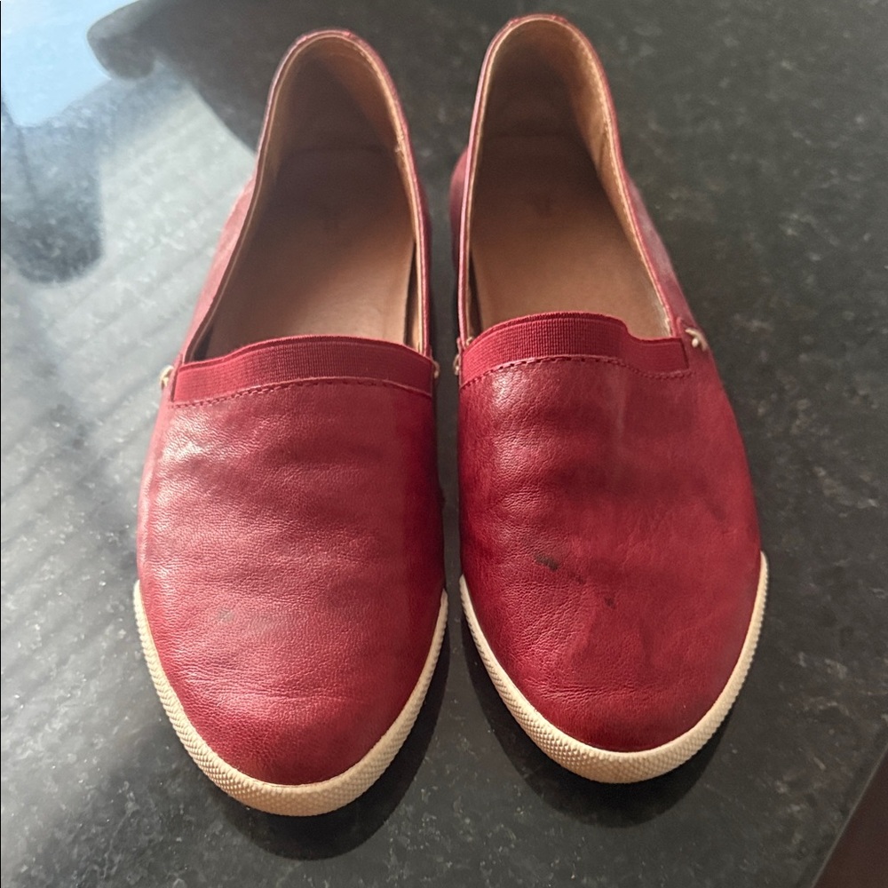 Frye Red Leather Loafers